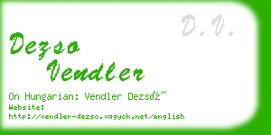 dezso vendler business card